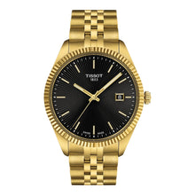 Tissot Ballade 40mm T156.410.33.051.00 – Herrenuhr Gold PVD mit schwarzem Zifferblatt und geriffelter Lünette