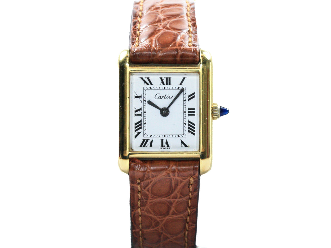 Cartier Tank 21 mm 925 Silber Gold Plated Handwinding