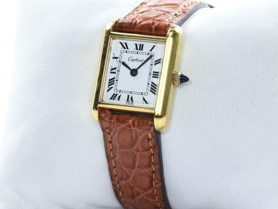 Cartier Tank 21 mm 925 Silber Gold Plated Handwinding