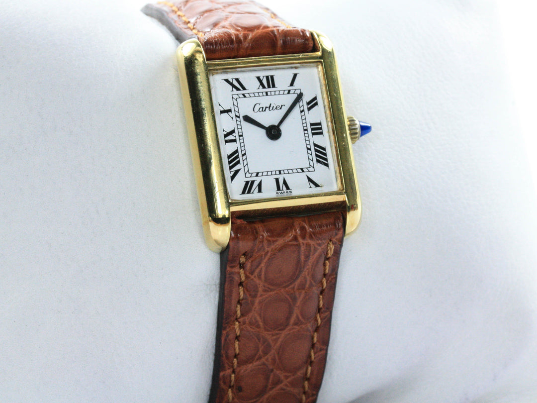 Cartier Tank 21 mm 925 Silber Gold Plated Handwinding