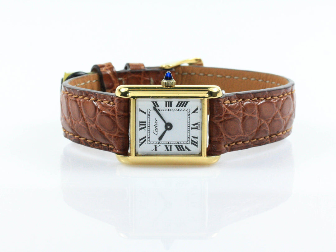 Cartier Tank 21 mm 925 Silber Gold Plated Handwinding