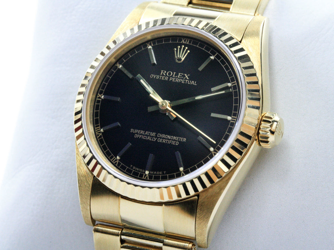 Oyster Perpetual Medium Black Dial Referenz 67518