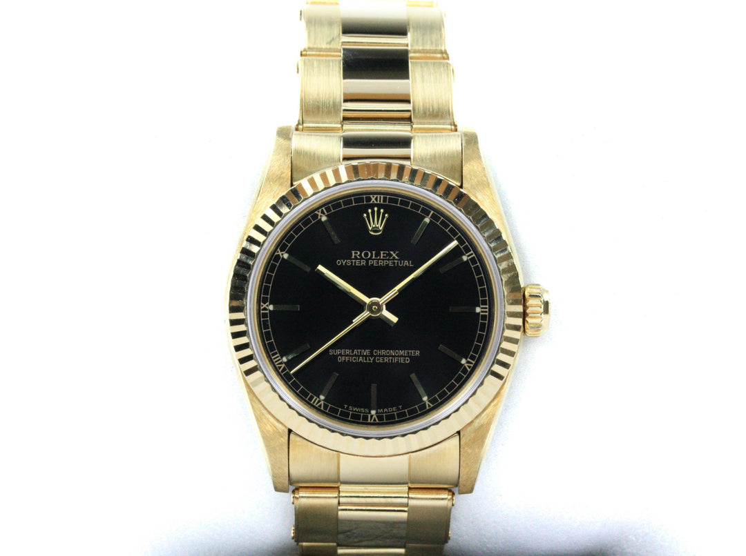 Oyster Perpetual Medium Black Dial Referenz 67518