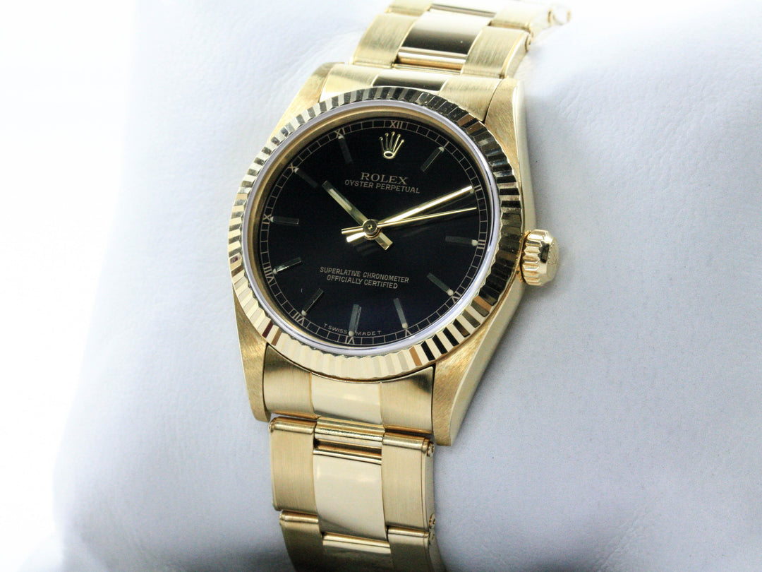 Oyster Perpetual Medium Black Dial Referenz 67518