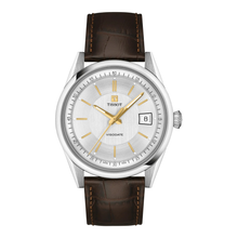 Tissot Visodate 39mm T157.407.16.031.00 - Zifferblatt Silber, Armband Leder