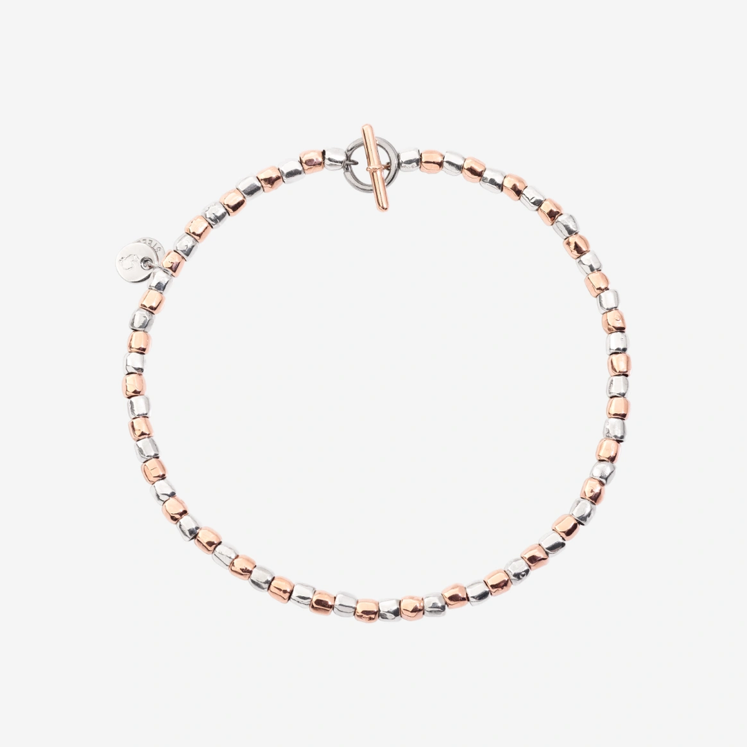 Armband Mini-Granelli Silber-Rosé