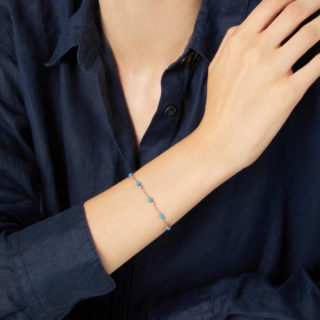 Armband Mini-Granelli Rosé Türkis