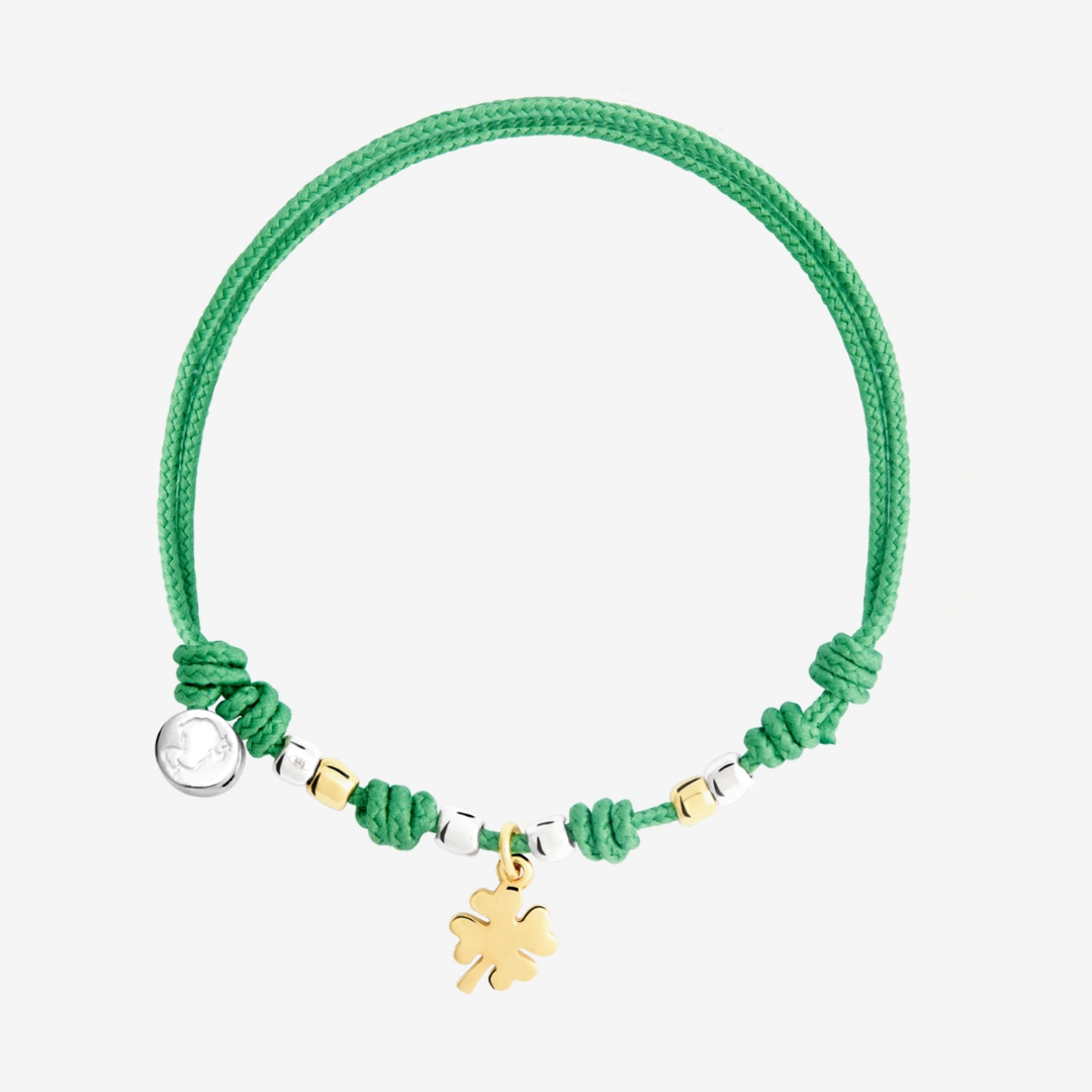 Kordelarmband Kleeblatt