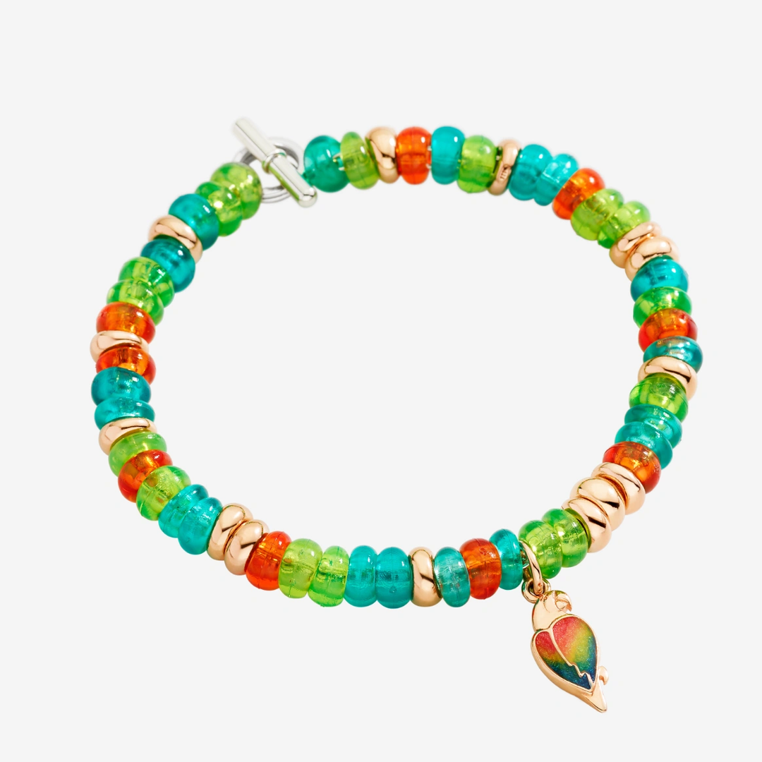Armband Mit Vergoldeten Silber-Rondelle & Recyceltem Kunststoff