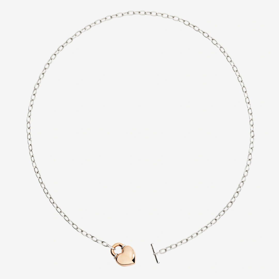 Halskette Herz Aus Roségold Und Silber
