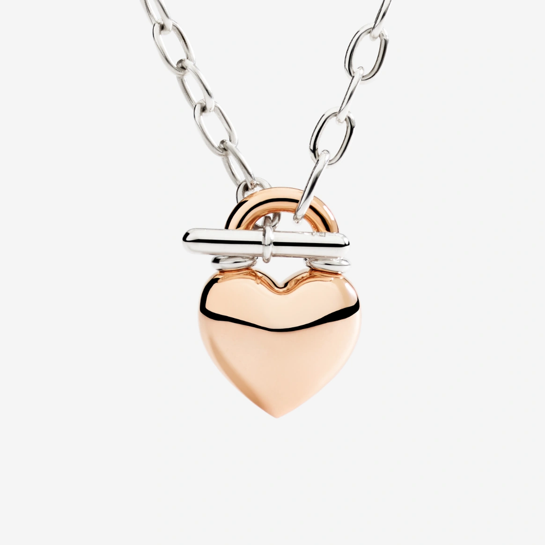 Halskette Herz Aus Roségold Und Silber