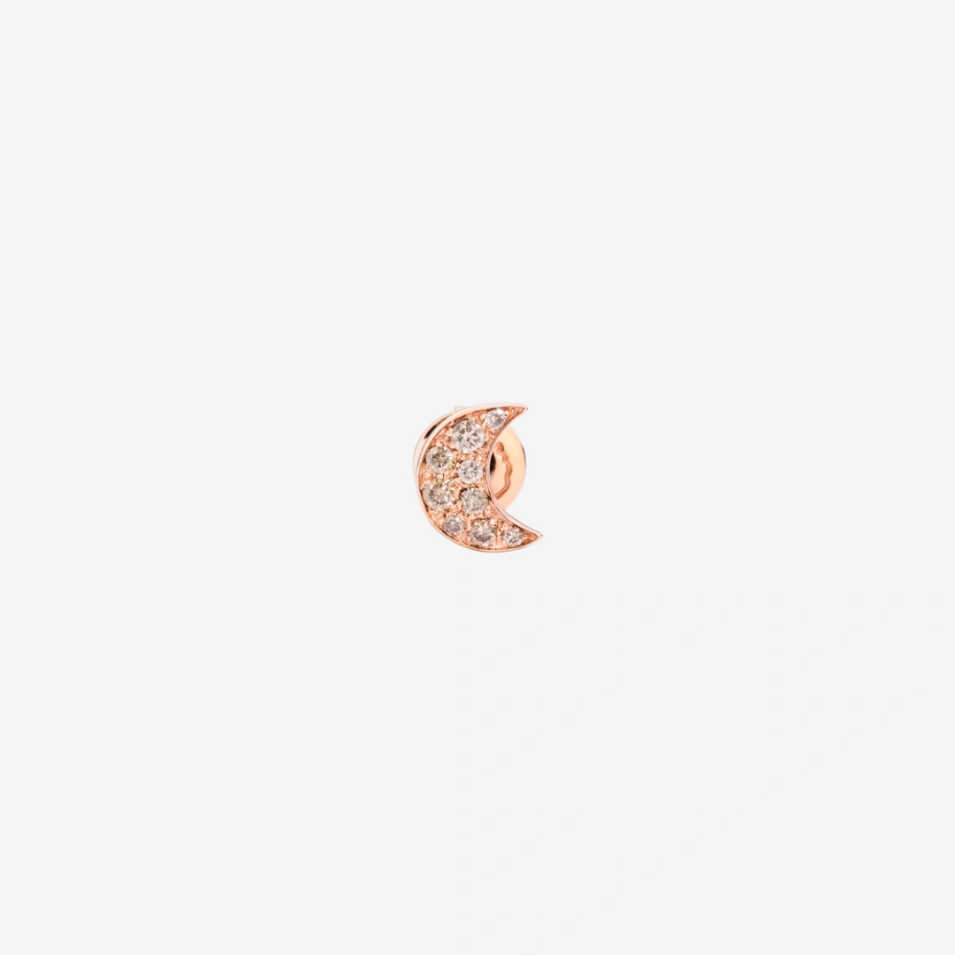 Ohrring Mond Precious Braun Einzeln