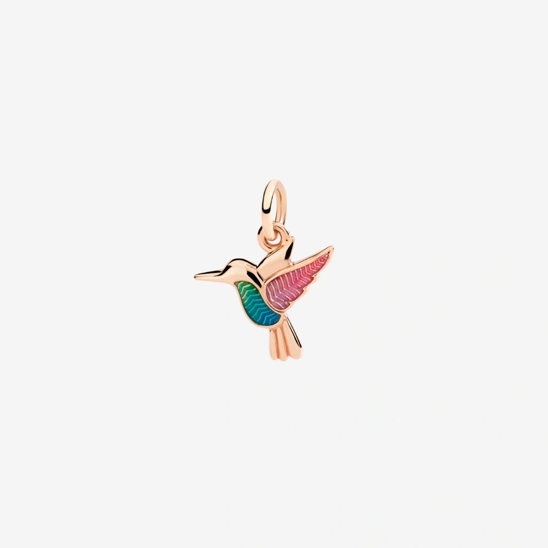 Anhänger Kolibri Aus Roségold Und Emaille