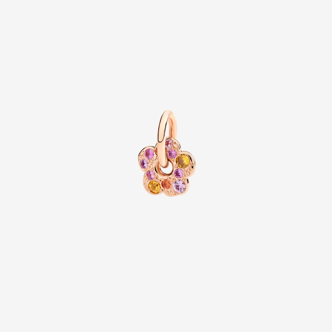 Anhänger Blume Aus Roségold Mit Saphiren