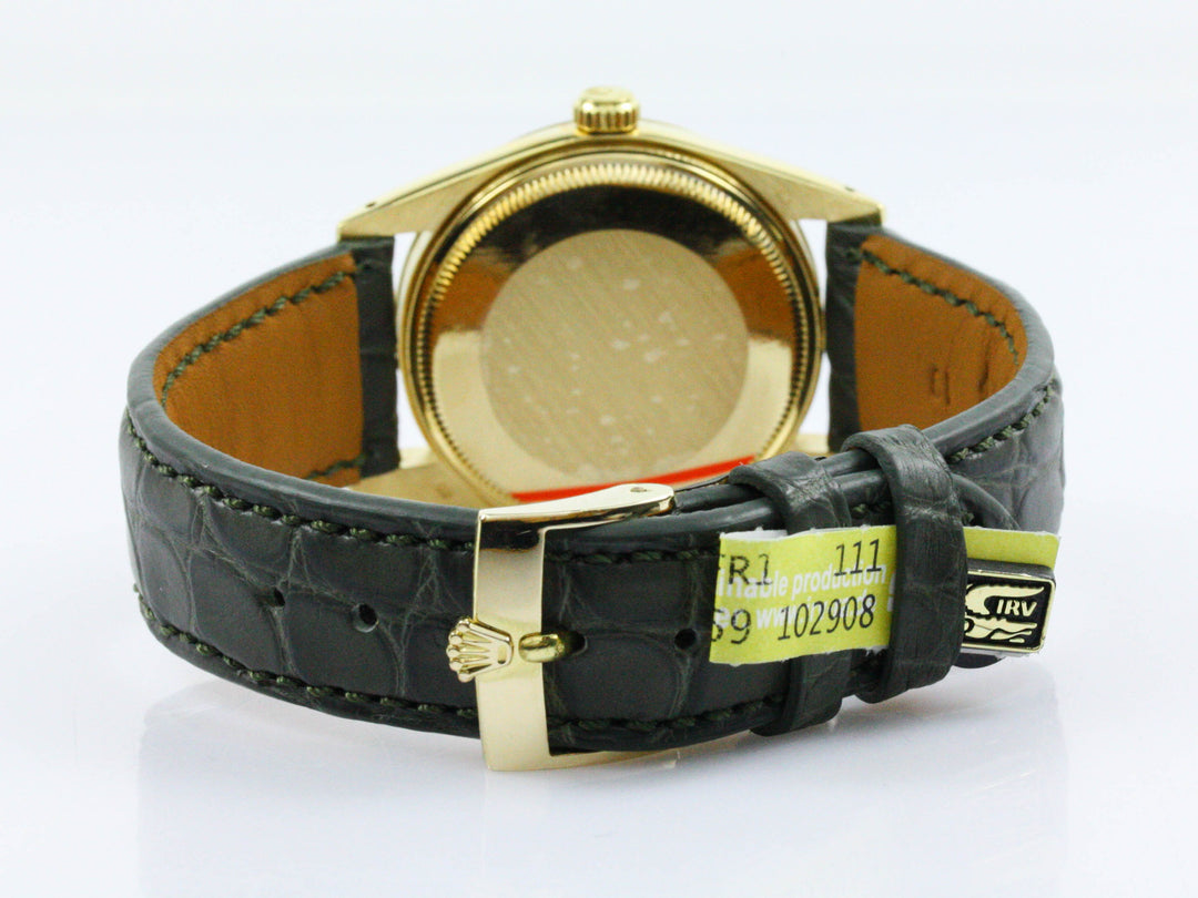 Rolex Date 18k Gold Alligator Referenz 15038
