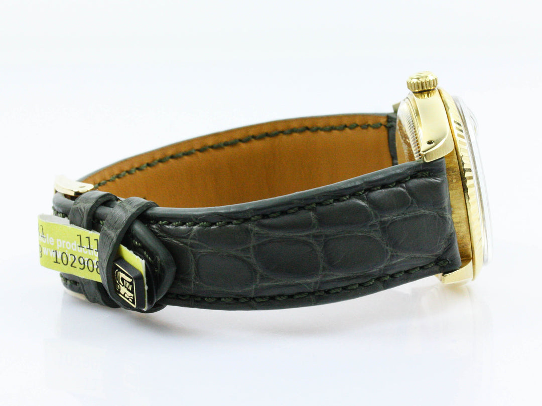 Rolex Date 18k Gold Alligator Referenz 15038