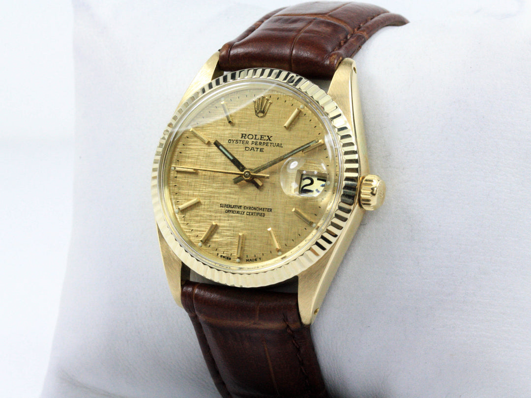 Rolex Date 18k Gold Alligator Referenz 1503