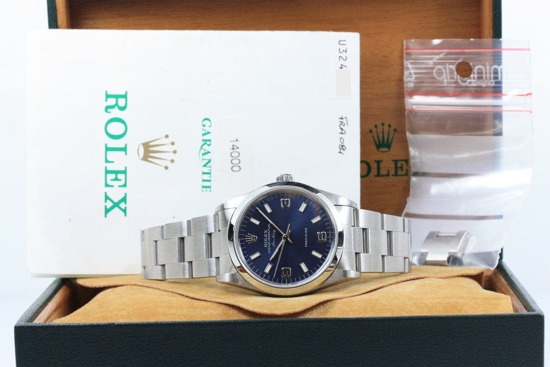 Rolex Air-King Blaues Zifferblatt Referenz 14000
