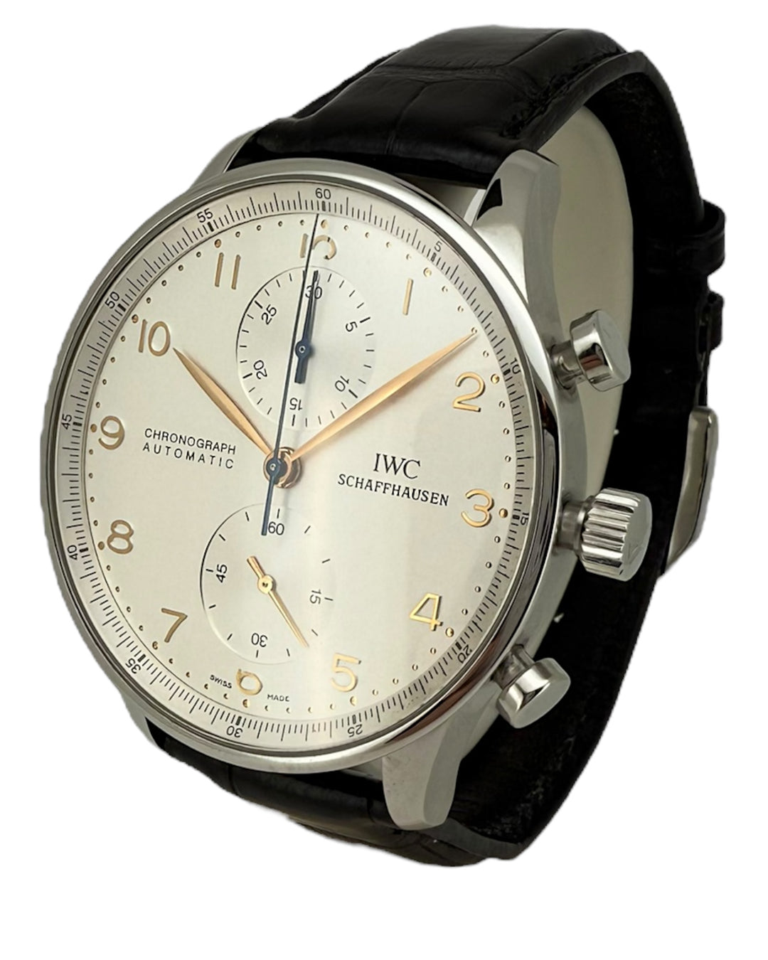Portugieser 41 mm Automatic Chronograph IWC Lederband + Schließe