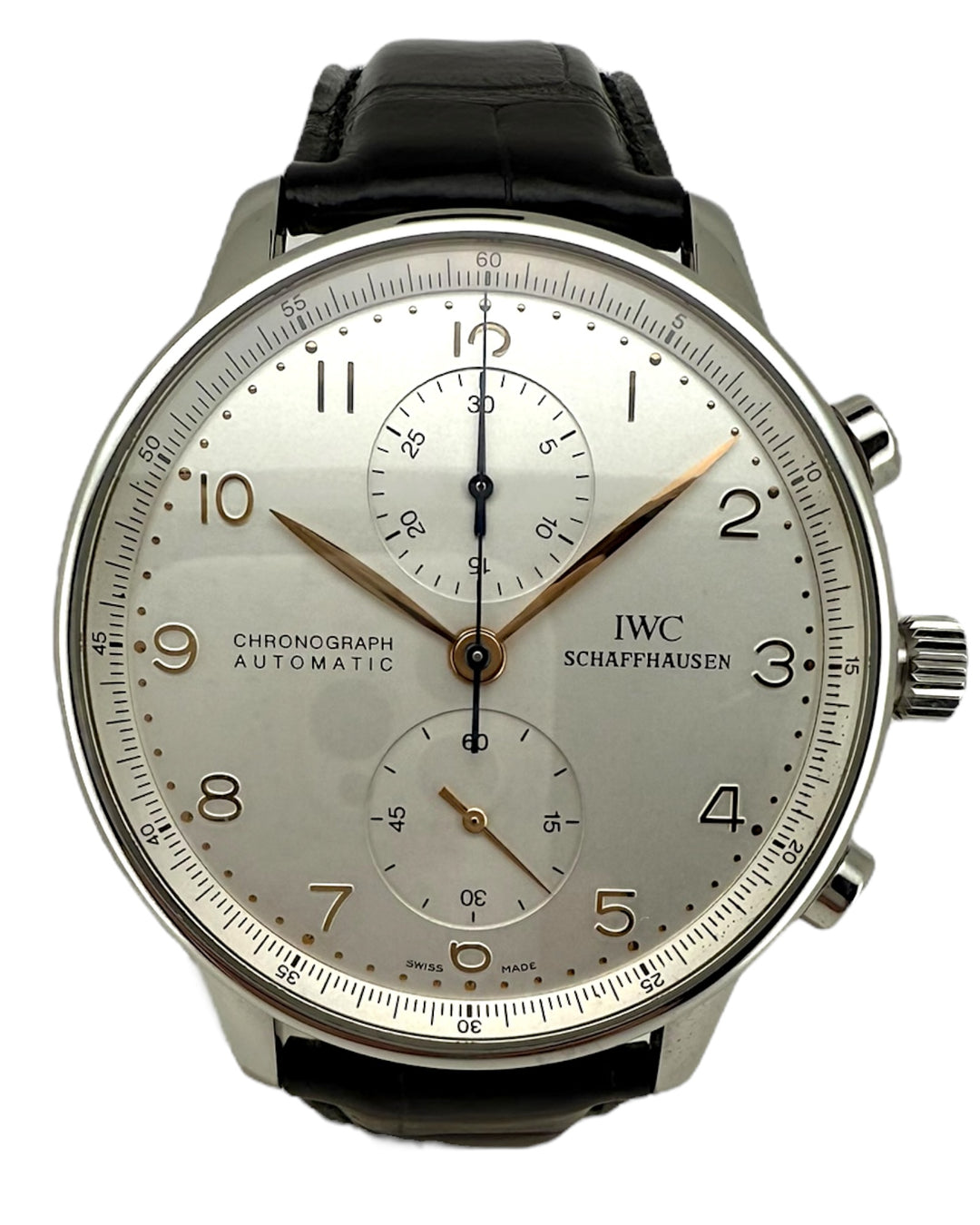 Portugieser 41 mm Automatic Chronograph IWC Lederband + Schließe