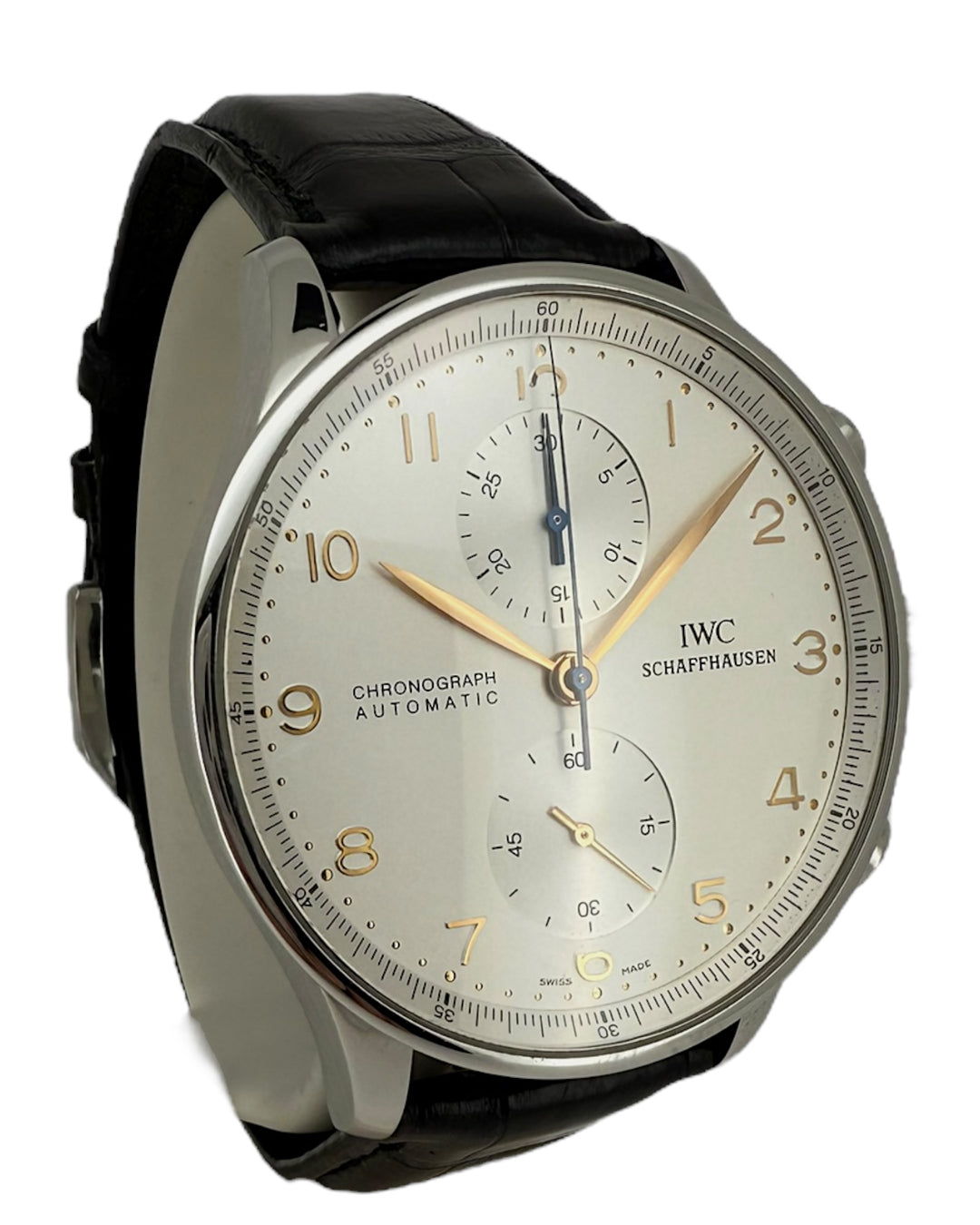 Portugieser 41 mm Automatic Chronograph IWC Lederband + Schließe