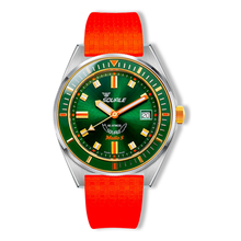 Squale Matic S Green Two-Tone Mosaik-Kautschukband MATICGGRGR.MROR – Taucheruhr Edelstahl 39,5 mm, Zifferblatt Grün, Mosaik-Kautschukband