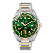 Squale Matic S Green Two-Tone Edelstahlband MATICGGRGR.SSBI – Taucheruhr Edelstahl 39,5 mm, Zifferblatt Grün, Edelstahlband