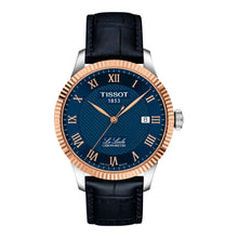 Tissot Le Locle Goldlünette 39,3mm T932.408.46.043.00 - Zifferblatt Blau, Armband Leder
