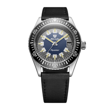 Nivada Grenchen Antarctic Diver Aquamar Vintage 38mm 32062A17 - Lederarmband Schwarz