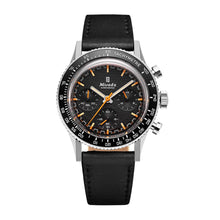 Nivada Grenchen Chronoking Mecaquartz Inter.Bezel 38mm 87042Q17 - Lederarmband Schwarz, GMT-Lünette