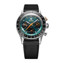 Nivada Grenchen Chronoking Mecaquartz Racing Green 38mm 87051Q17 - Lederarmband Schwarz