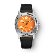 Nivada Grenchen Depthmaster Orange 39mm 14127A17 - Lederarmband Schwarz