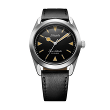 Nivada Grenchen Super Antarctic Yellow 38mm 32024A17 - Lederarmband Schwarz