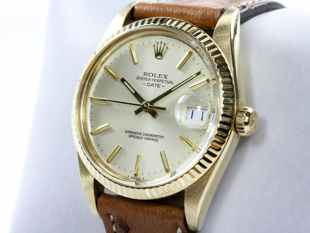 15038_RLX_Date_18k_GGold_Quickset_Champagne_Dial_Serial_R715XXX_Leder_Strauß_2