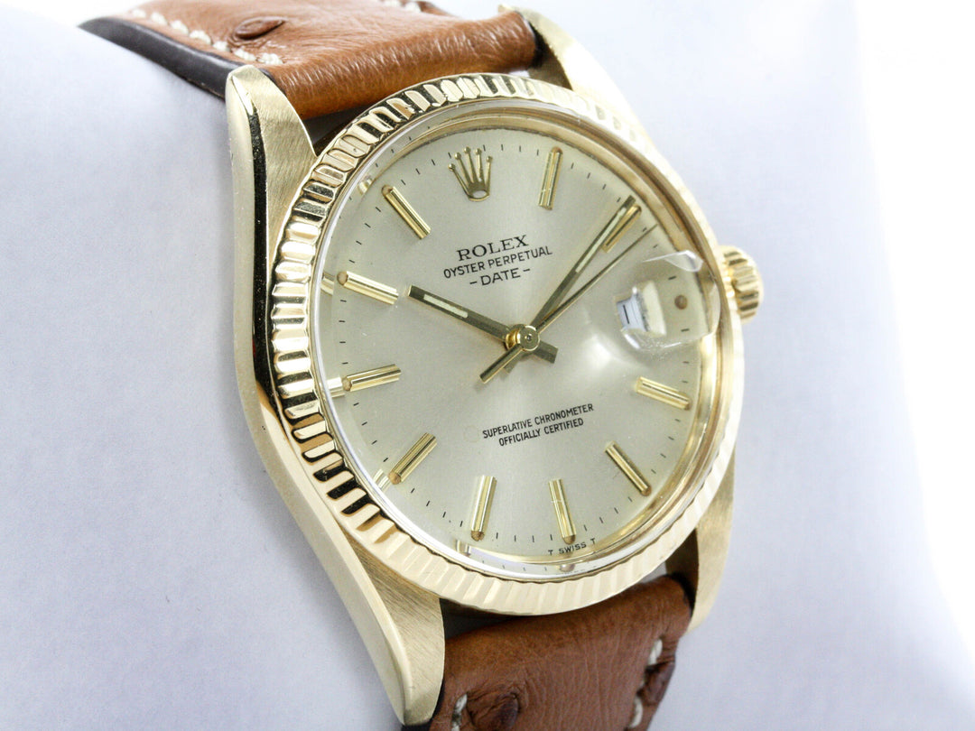 15038_RLX_Date_18k_GGold_Quickset_Champagne_Dial_Serial_R715XXX_Leder_Strauß_3