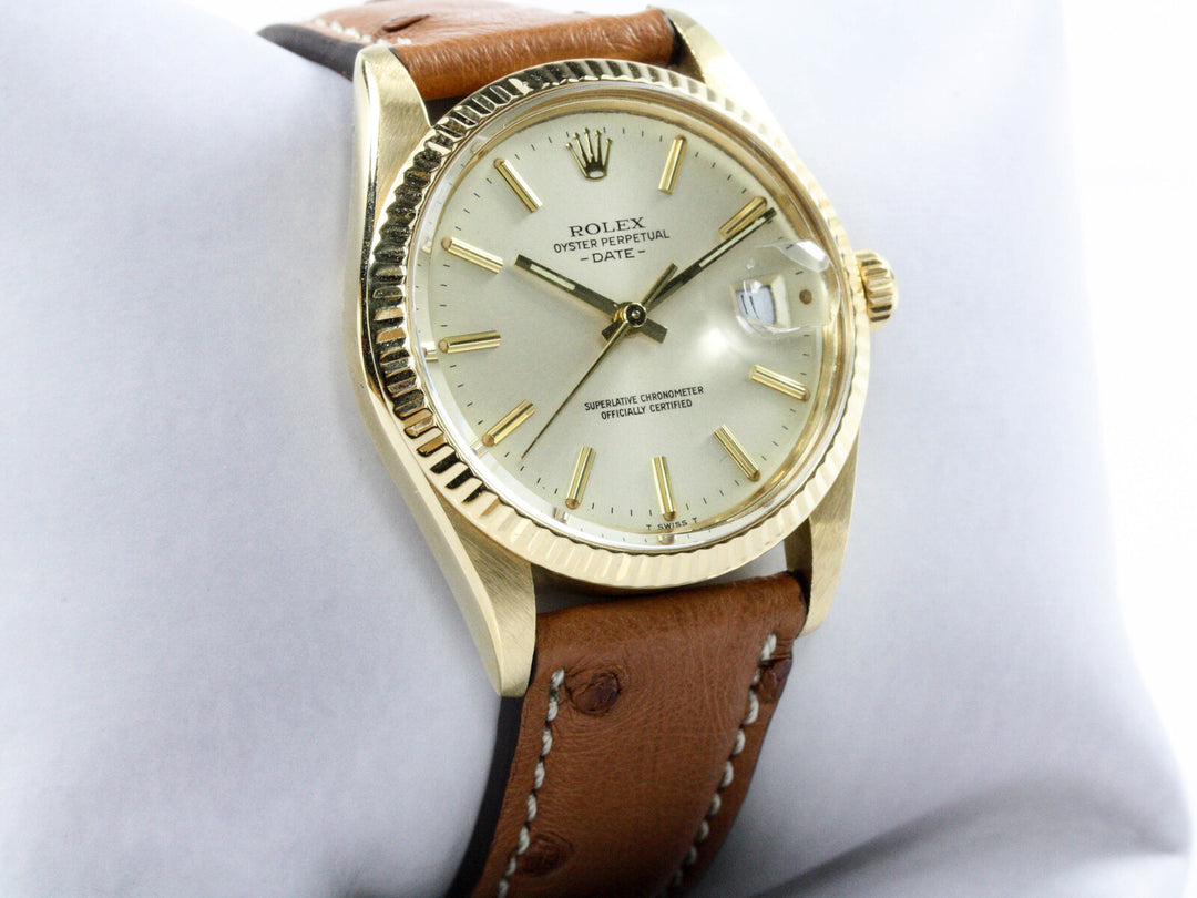 15038_RLX_Date_18k_GGold_Quickset_Champagne_Dial_Serial_R715XXX_Leder_Strauß_6