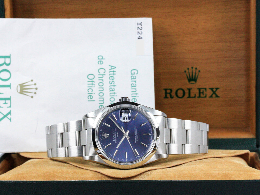 15200_RLX_Date_Blue_Dial_Oysterband_Stahl_Serial_Y224XXX_LC160_Year_2003_FSet_0