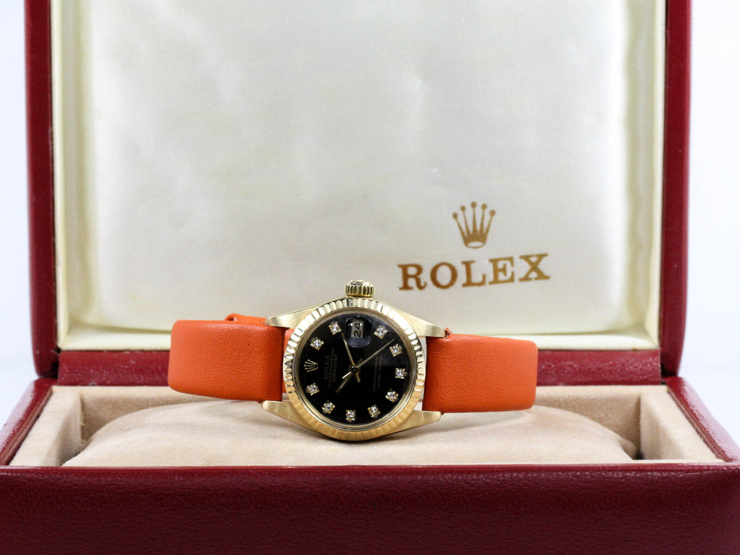 6927_RLX_Datejust_Lady_18k_GGold_Black_Diamond_Dial_Leather_Serial_4467XXX_Bj_1976_0