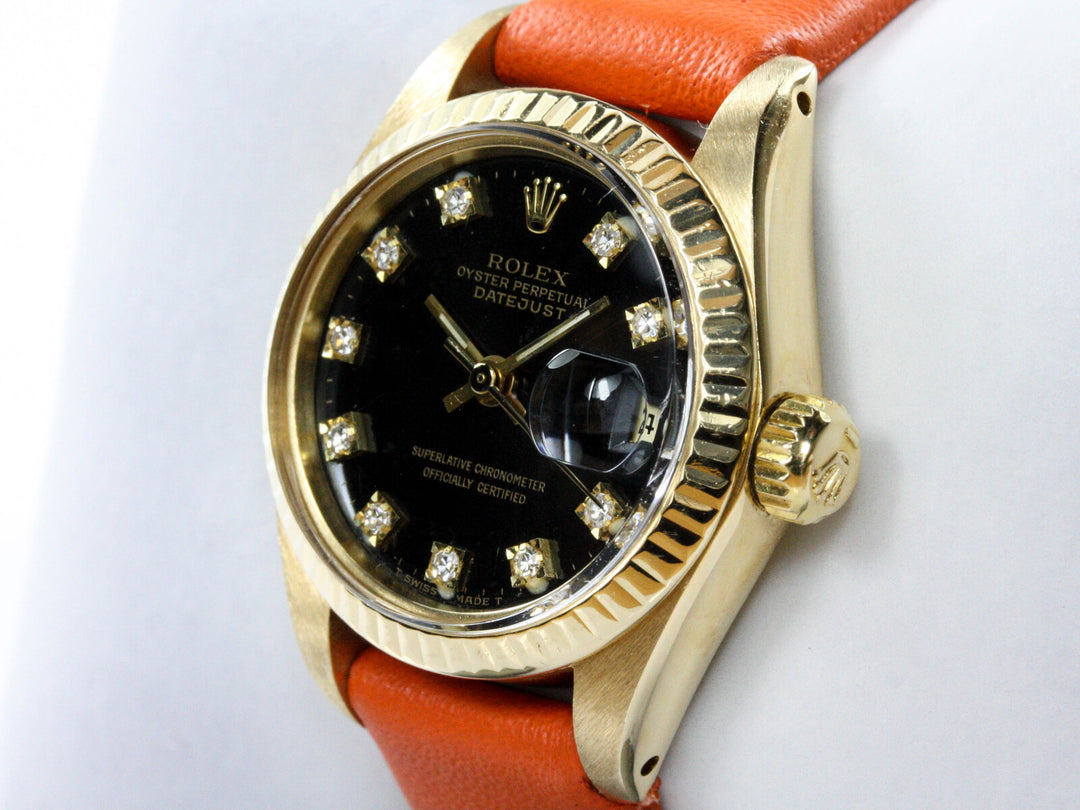 6927_RLX_Datejust_Lady_18k_GGold_Black_Diamond_Dial_Leather_Serial_4467XXX_Bj_1976_2