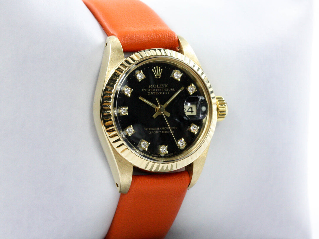 6927_RLX_Datejust_Lady_18k_GGold_Black_Diamond_Dial_Leather_Serial_4467XXX_Bj_1976_6
