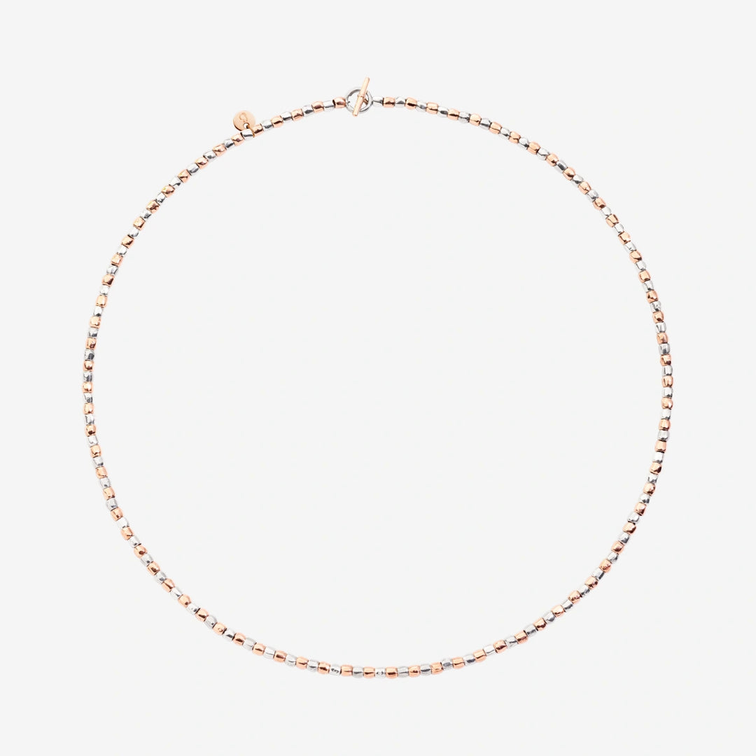 DCC0002_GRANX_G9AMX_010_Dodo_mini-granelli-necklace-9k-rose-gold-silver-steel