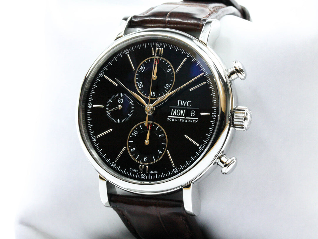 IW391008_IWC_Portofino_Chronograph_Black_Dial_Serial_5189XXX_Leder_Dornschließe_5
