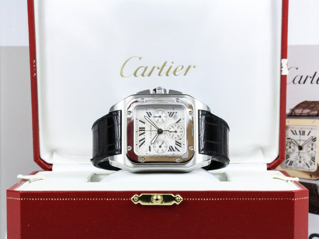 W20090X8_2740_Cartier_Santos_100_XL_41mm_Stahl_Leder_2006_FSet_German_0-scaled