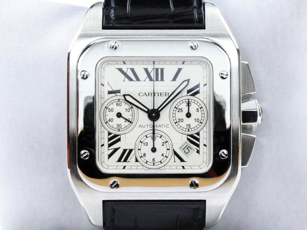 W20090X8_2740_Cartier_Santos_100_XL_41mm_Stahl_Leder_2006_FSet_German_1-scaled