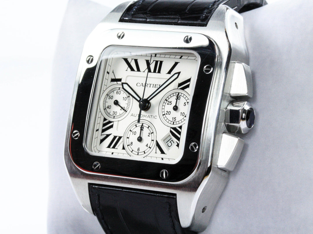 W20090X8_2740_Cartier_Santos_100_XL_41mm_Stahl_Leder_2006_FSet_German_2-scaled