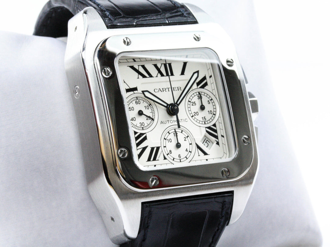 W20090X8_2740_Cartier_Santos_100_XL_41mm_Stahl_Leder_2006_FSet_German_3-scaled