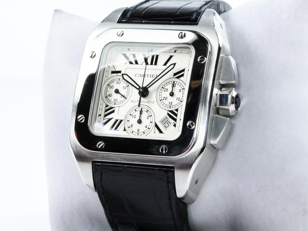 W20090X8_2740_Cartier_Santos_100_XL_41mm_Stahl_Leder_2006_FSet_German_5-scaled