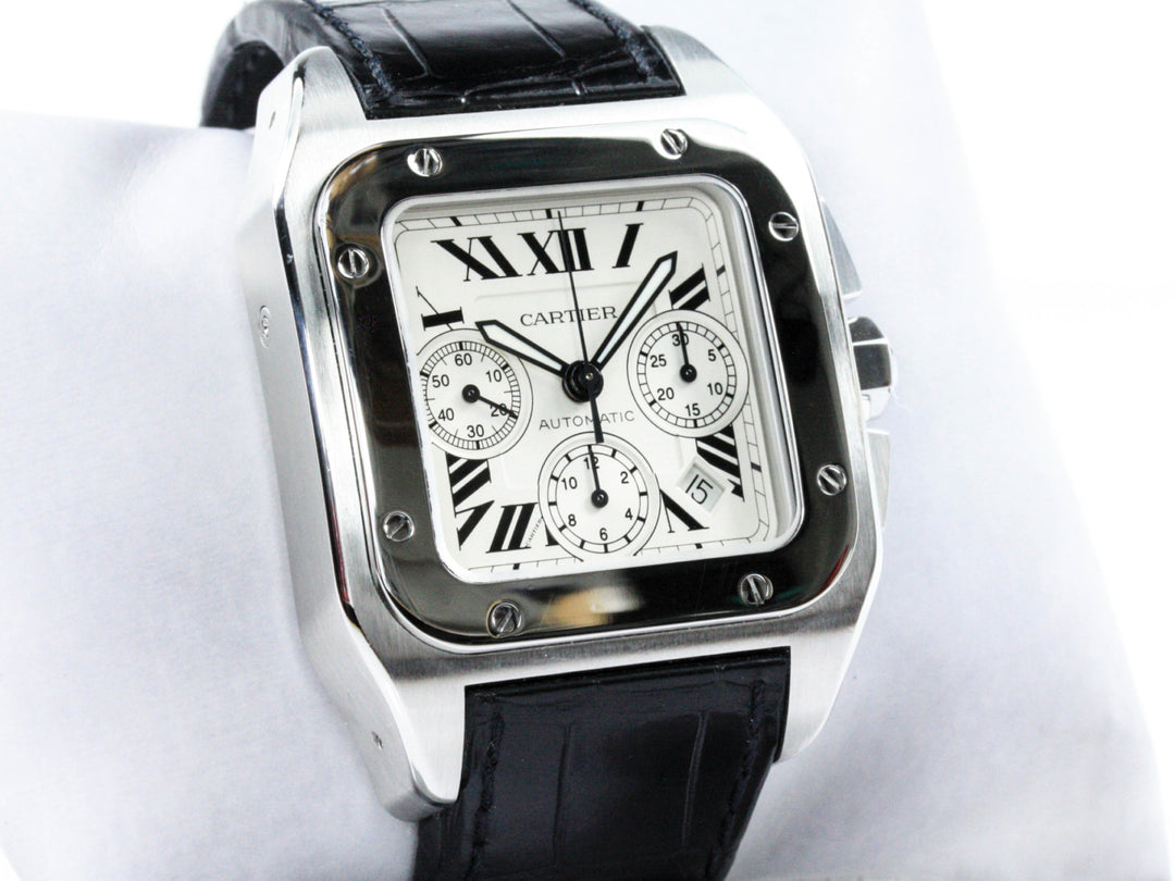 W20090X8_2740_Cartier_Santos_100_XL_41mm_Stahl_Leder_2006_FSet_German_6-scaled