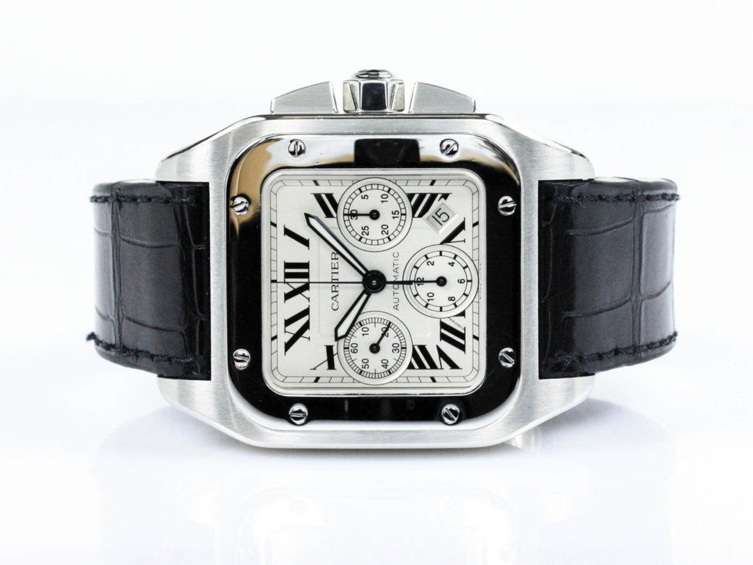 W20090X8_2740_Cartier_Santos_100_XL_41mm_Stahl_Leder_2006_FSet_German_9-scaled