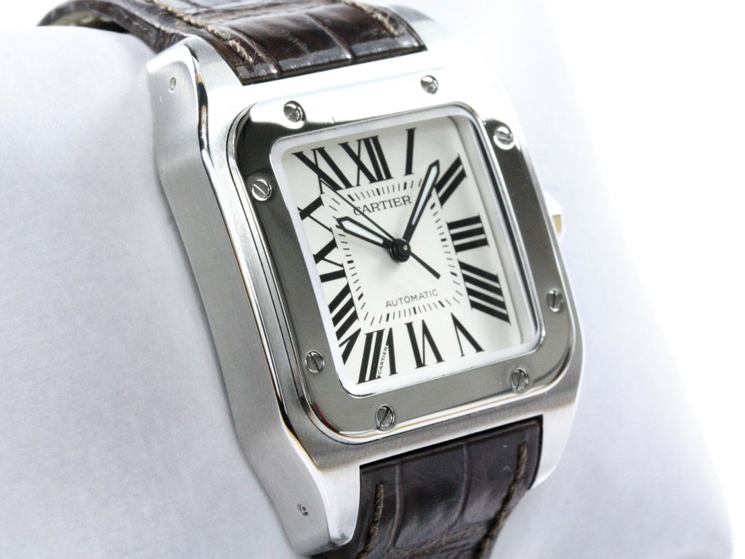W20106X8_Cartier_Santos_100_Automatic_33mm_Stahl_Leder_FSet_2007_3-scaled